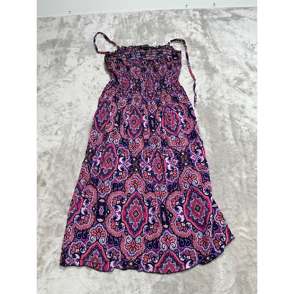 Just Love Sun Dress/Beach Cover Up Women's Size Medium Multicolor Elastic‎ Bust